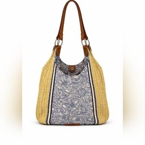 SAKROOTS STRAW SHOULDER BAG